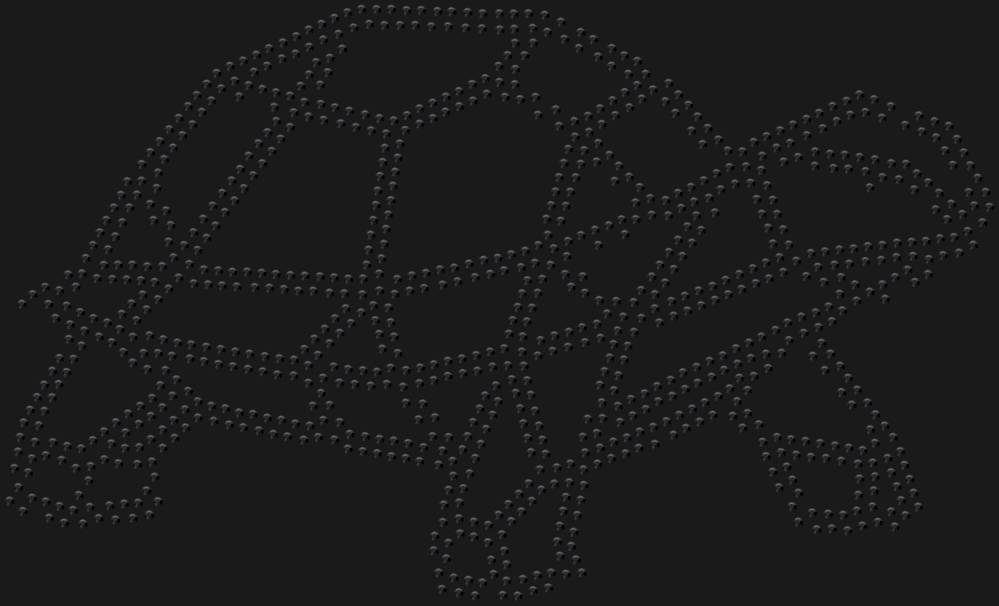 Трафарет Черепаха low-poly — RHT_TURTLE2_SS16_JET_BLACK