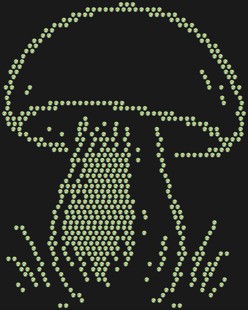 Трафарет Белый гриб — RHT_WHITEMUSHROOM1_SS10_CRYSTAL_AB
