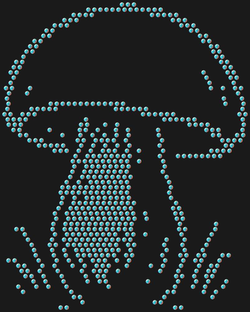 Трафарет Белый гриб — RHT_WHITEMUSHROOM1_SS20_CRYSTAL_AB_DMC