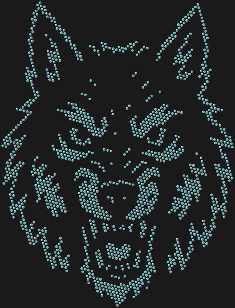 Трафарет Волк — RHT_WOLF1_SS10_CRYSTAL_AB_DMC