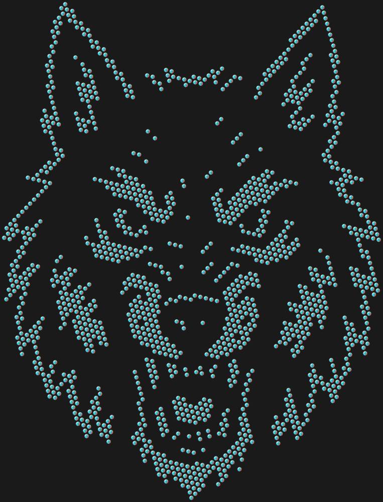 Трафарет Волк — RHT_WOLF1_SS12_CRYSTAL_AB_DMC