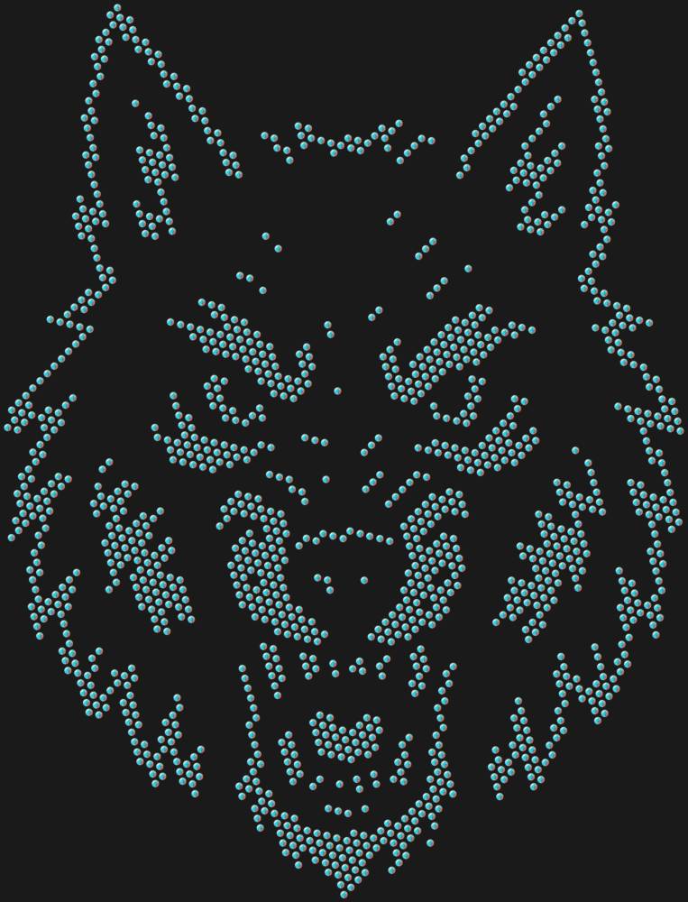Трафарет Волк — RHT_WOLF1_SS6_CRYSTAL_AB_DMC