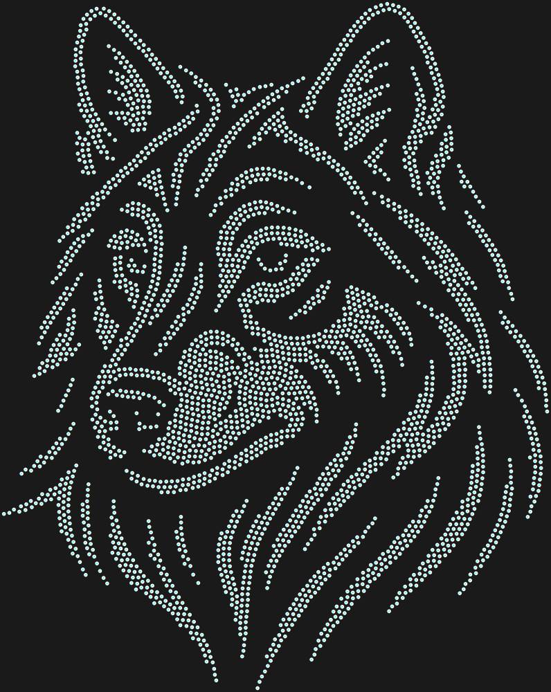 Трафарет Волк — RHT_WOLF2_SS10_CRYSTAL_AB_DMC