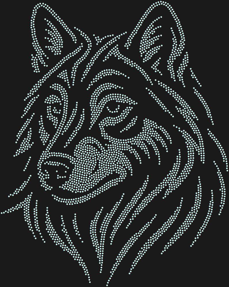 Трафарет Волк — RHT_WOLF2_SS20_CRYSTAL_AB_DMC