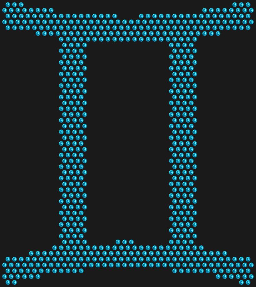Трафарет Знак зодиака Близнецы — RHT_ZODIACGEMENI1_SS10_AQUAMARINE