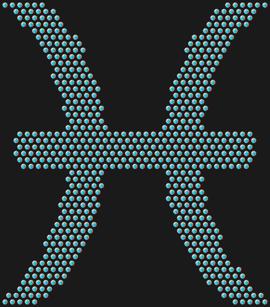 Трафарет Знак зодиака Рыбы — RHT_ZODIACPISCES1_SS16_CRYSTAL_AB_DMC