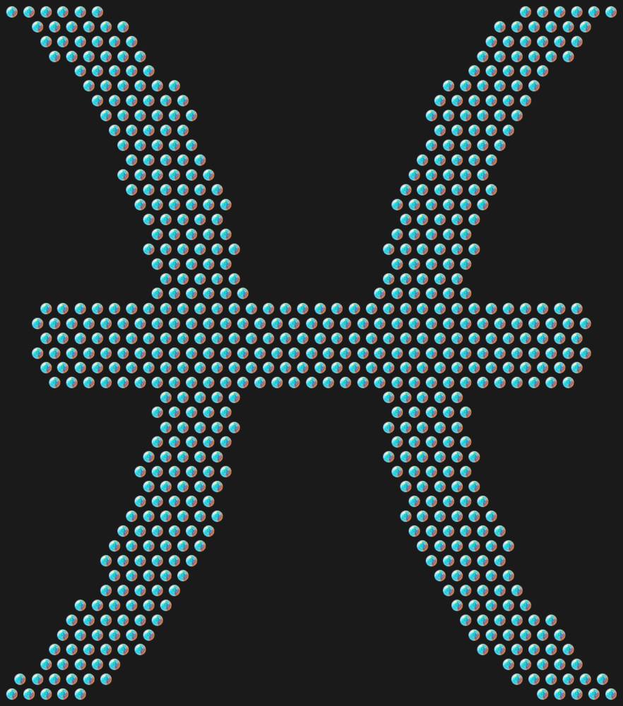 Трафарет Знак зодиака Рыбы — RHT_ZODIACPISCES1_SS6_CRYSTAL_AB_DMC