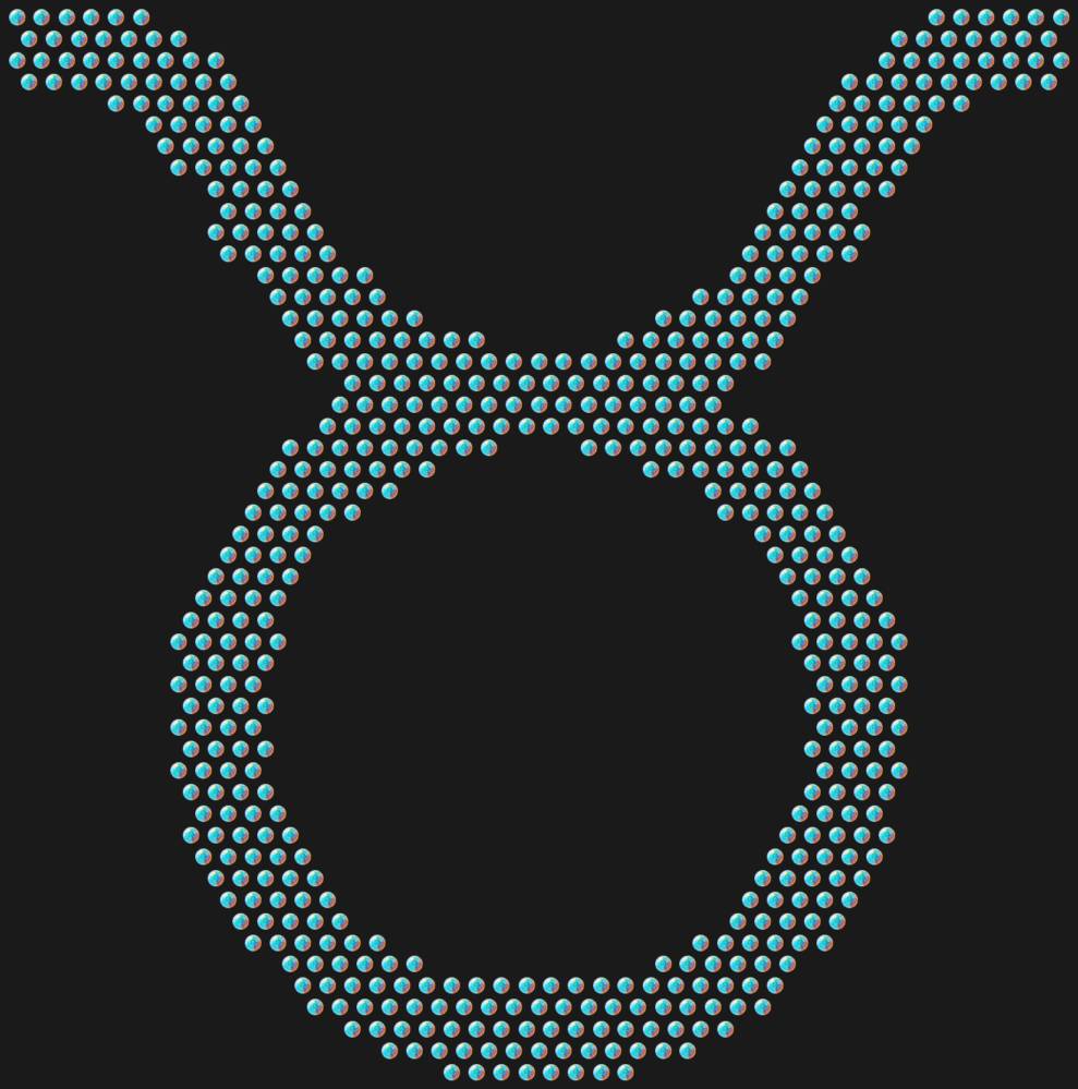Трафарет Знак зодиака Телец — RHT_ZODIACTAURUS1_SS6_CRYSTAL_AB_DMC
