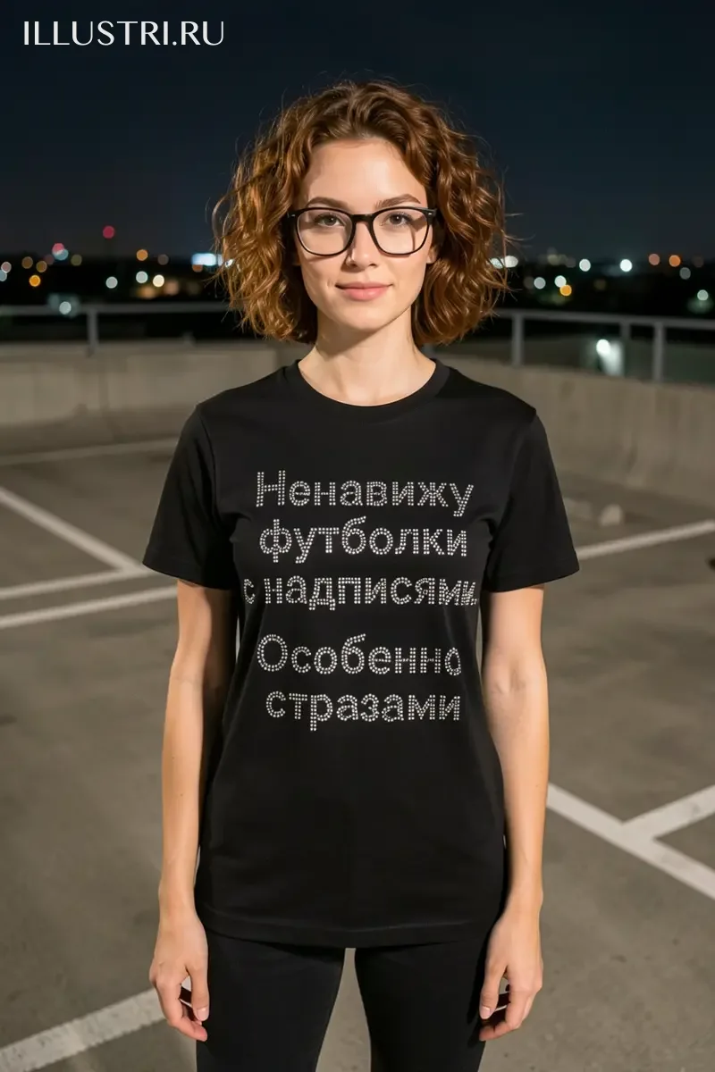 Визуализация Надпись Ненавижу футболки с надписями. Особенно странами