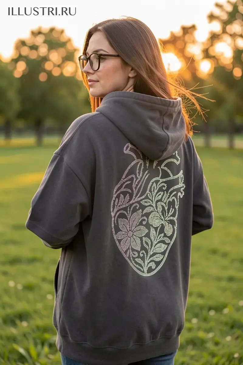 Визуализация Сердце с цветами