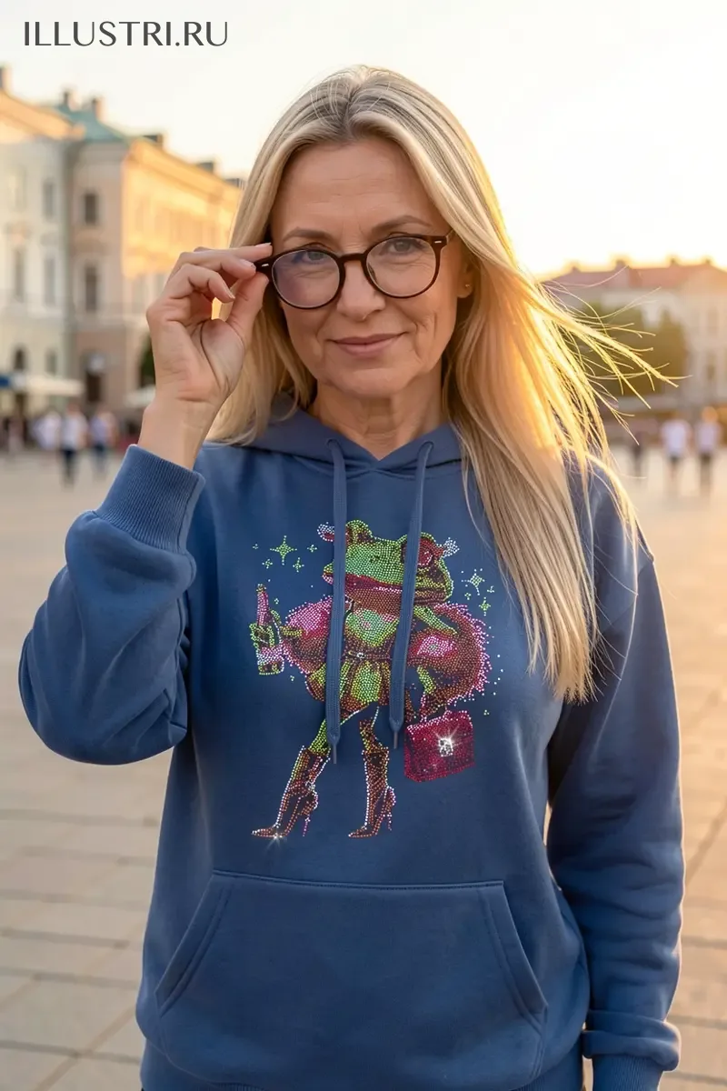 Визуализация Жаба с шампанским