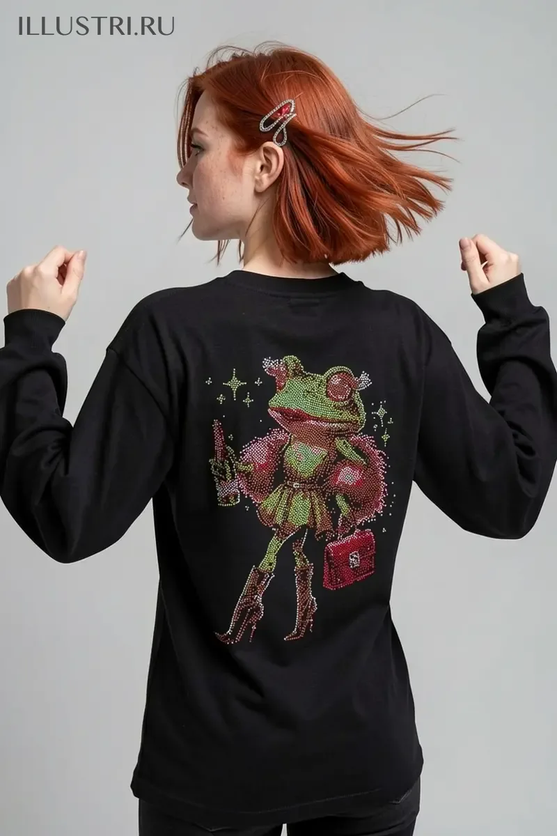 Визуализация Жаба с шампанским