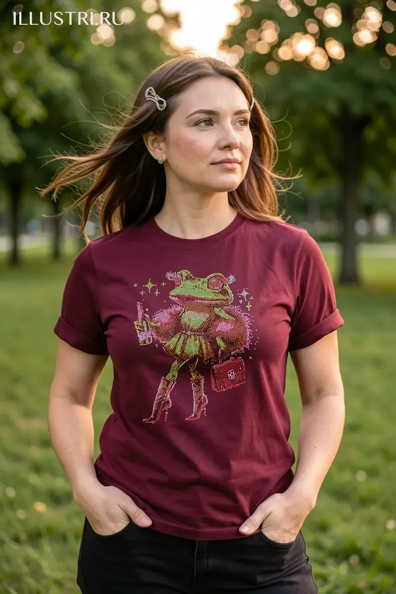 Визуализация Жаба с шампанским