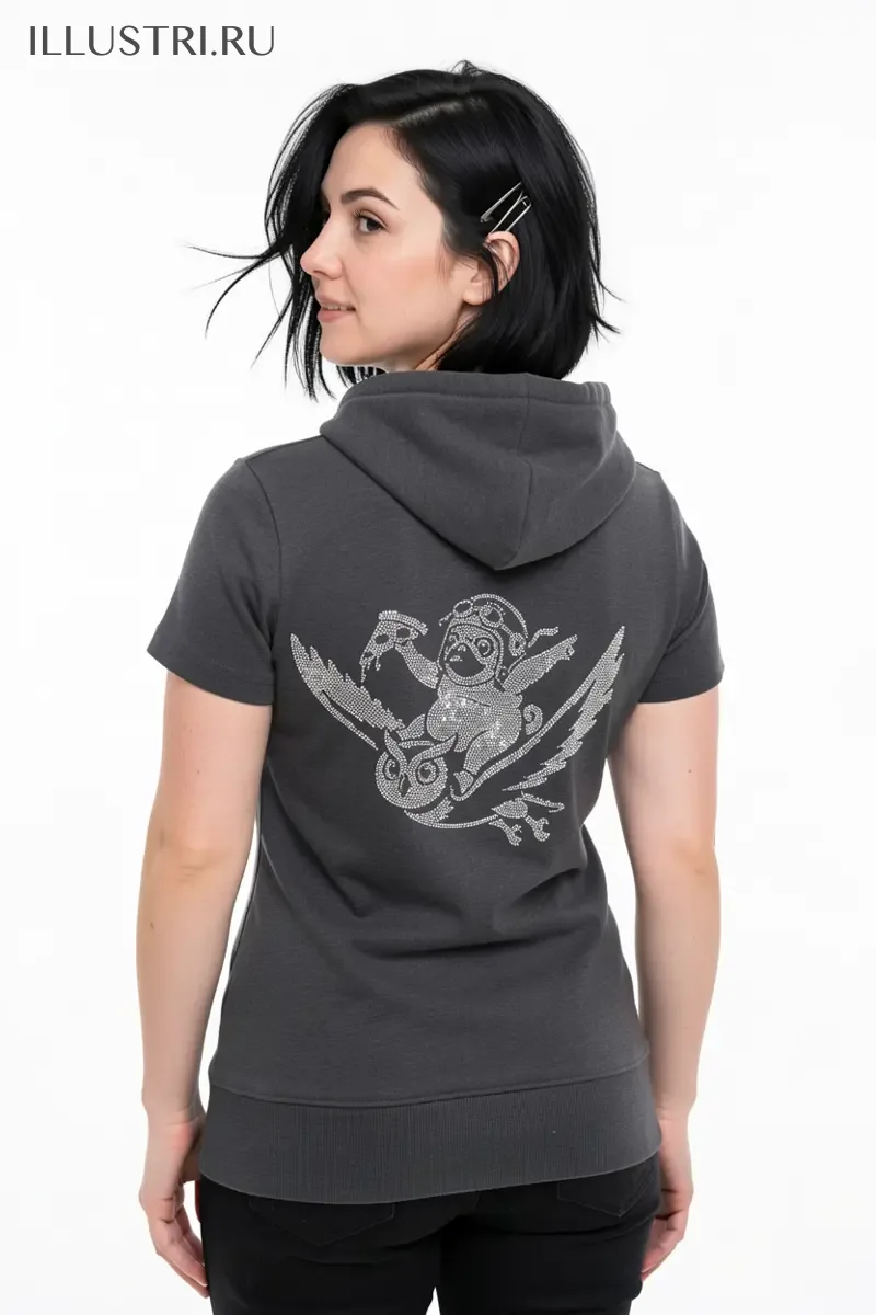 Визуализация Мопс с пиццей верхом на сове