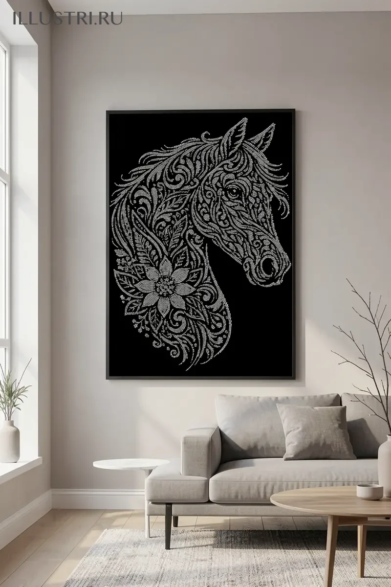 Визуализация Лошадь-мандала