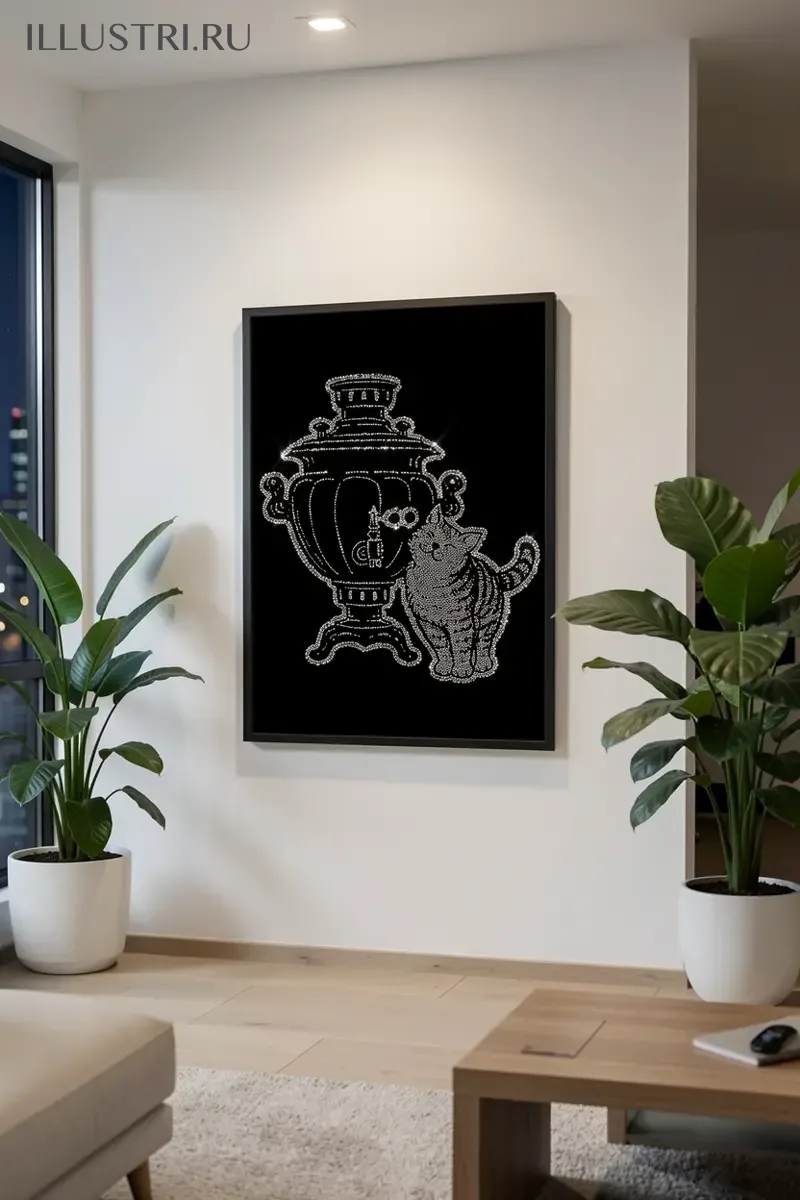 Визуализация Котик и самовар