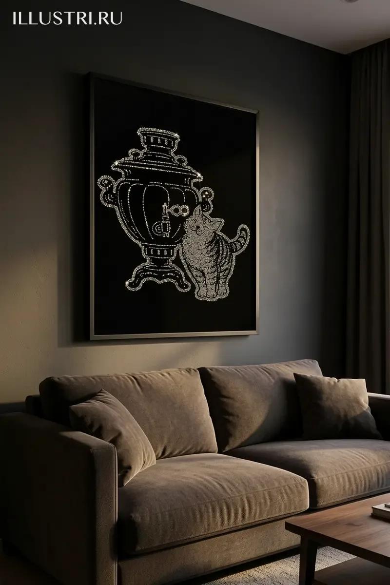 Визуализация Котик и самовар