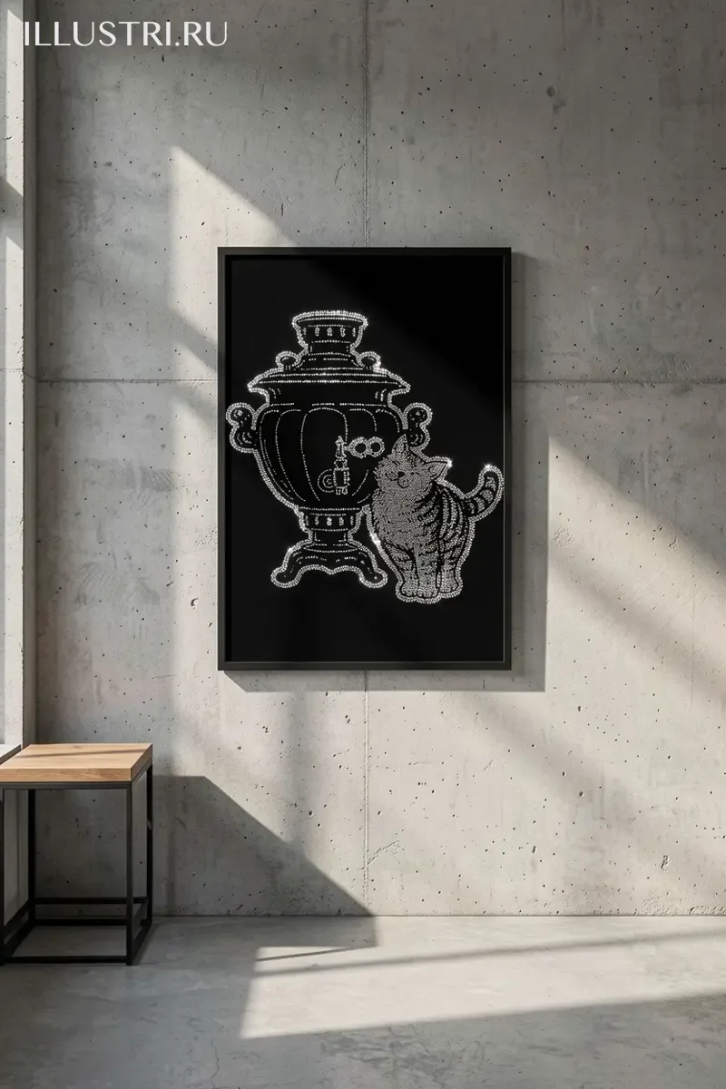 Визуализация Котик и самовар