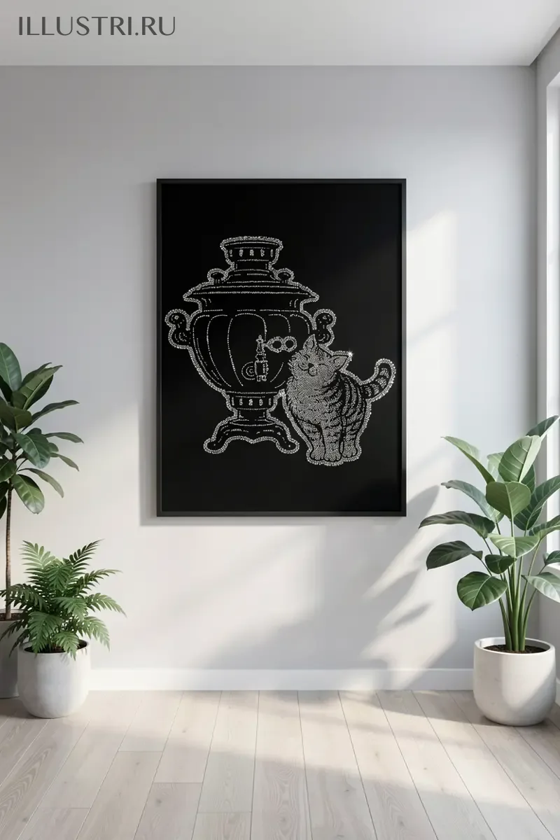 Визуализация Котик и самовар