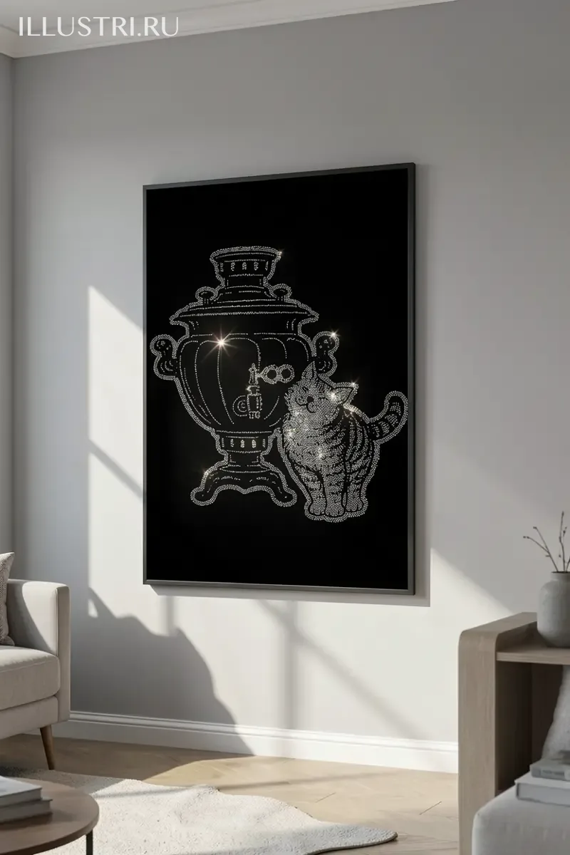 Визуализация Котик и самовар