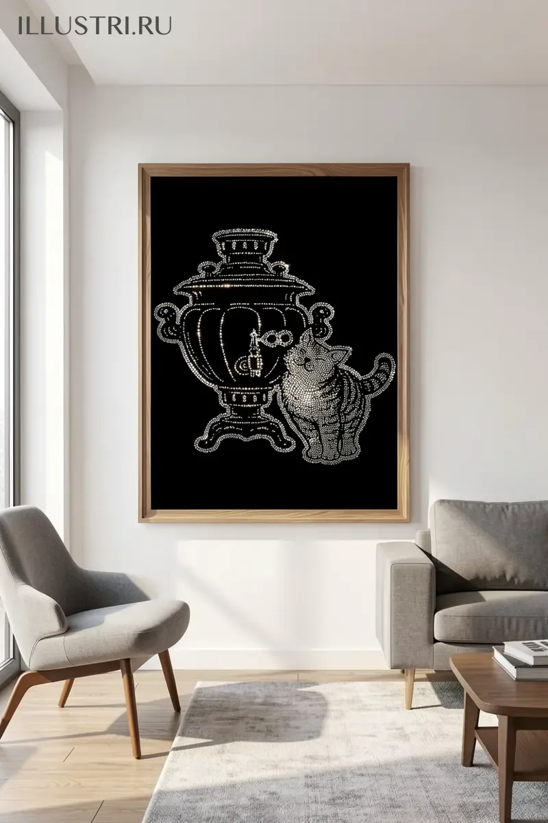 Визуализация Котик и самовар