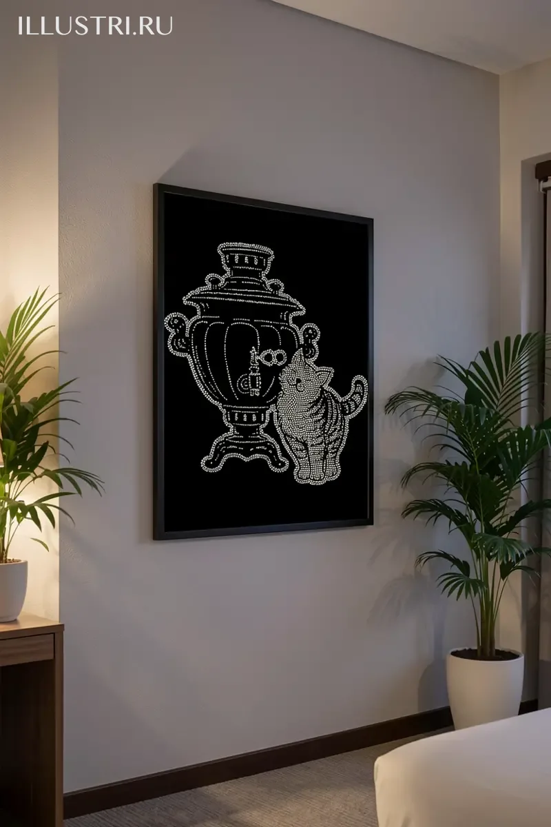 Визуализация Котик и самовар