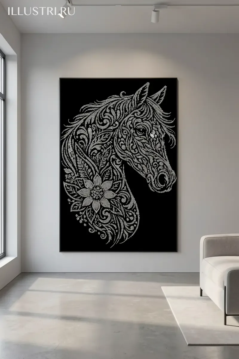 Визуализация Лошадь-мандала