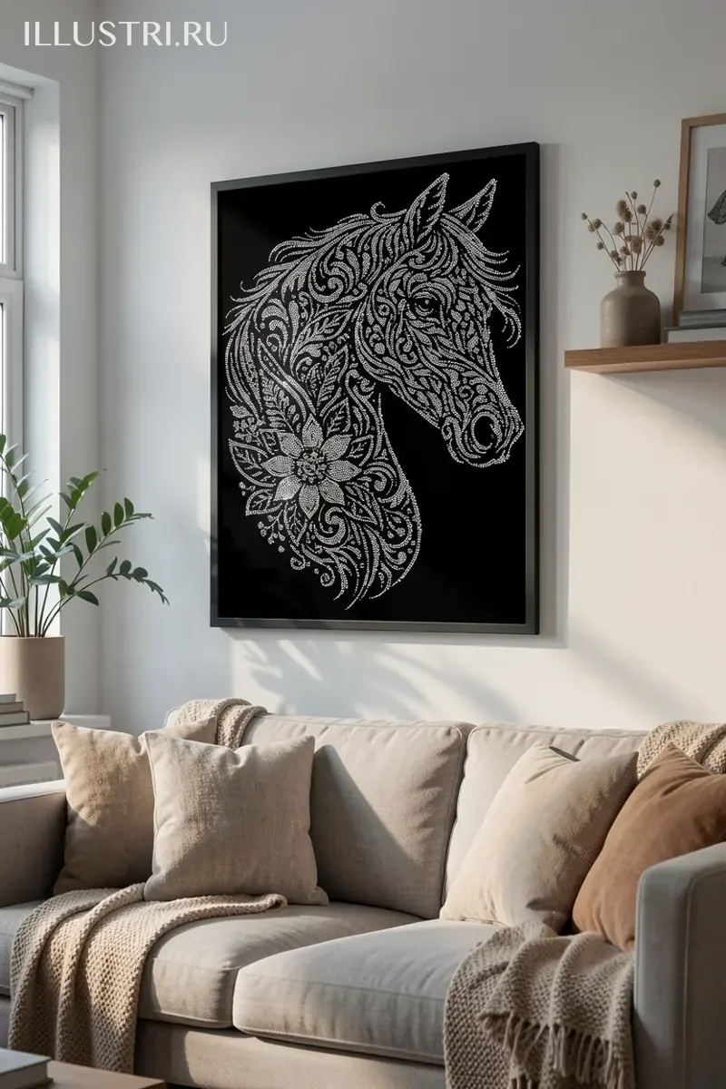 Визуализация Лошадь-мандала