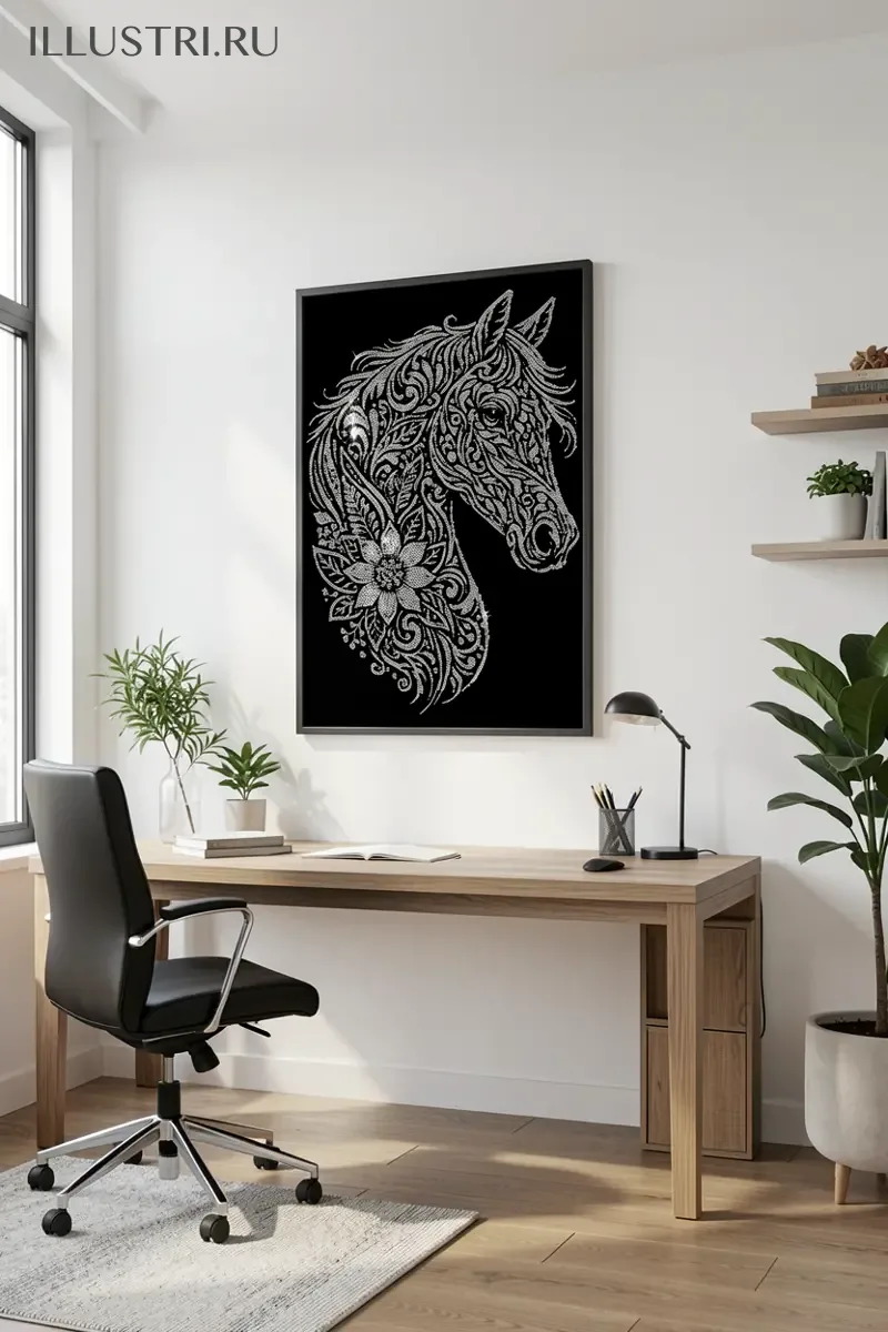 Визуализация Лошадь-мандала