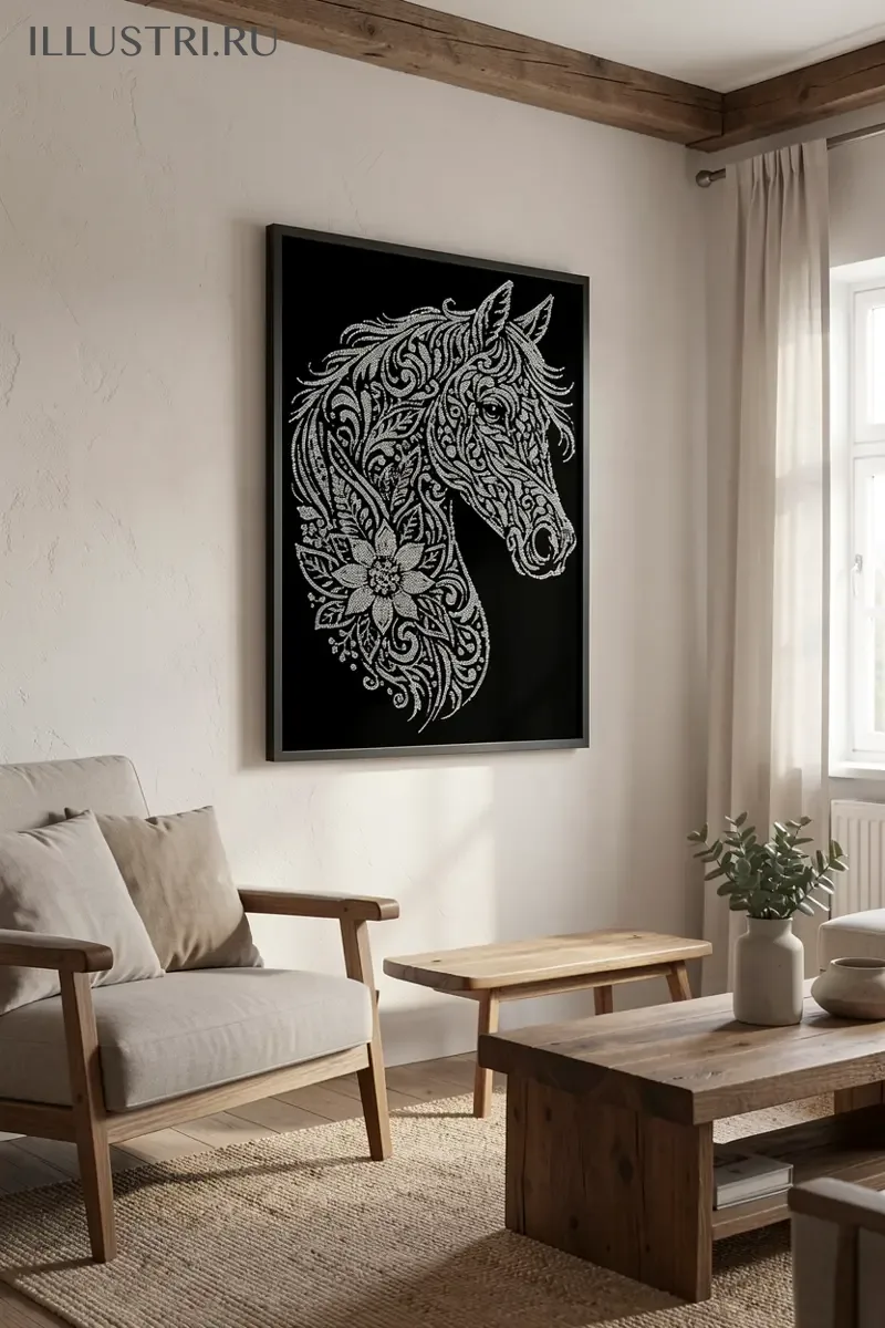 Визуализация Лошадь-мандала