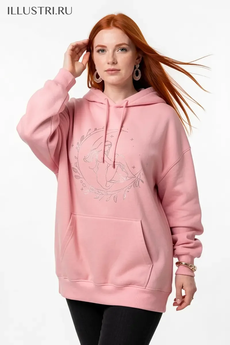 Визуализация Девушка на луне в веточке