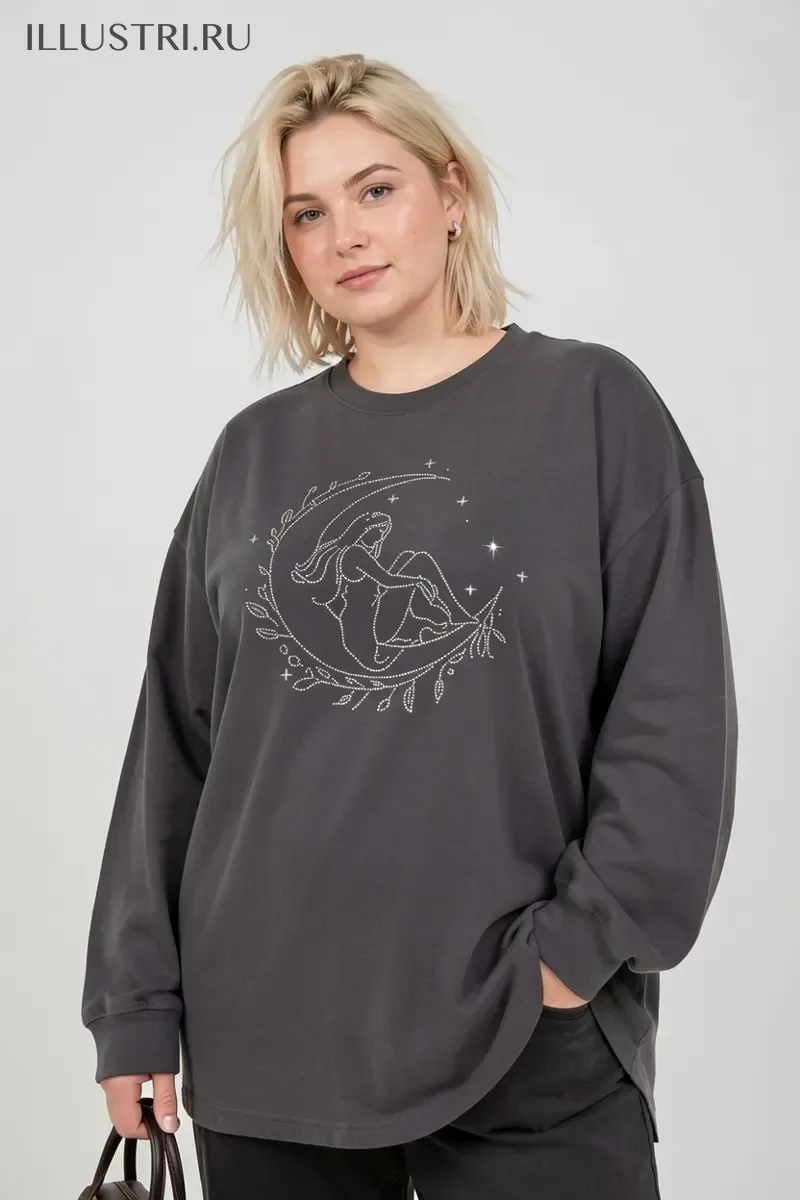 Визуализация Девушка на луне в веточке