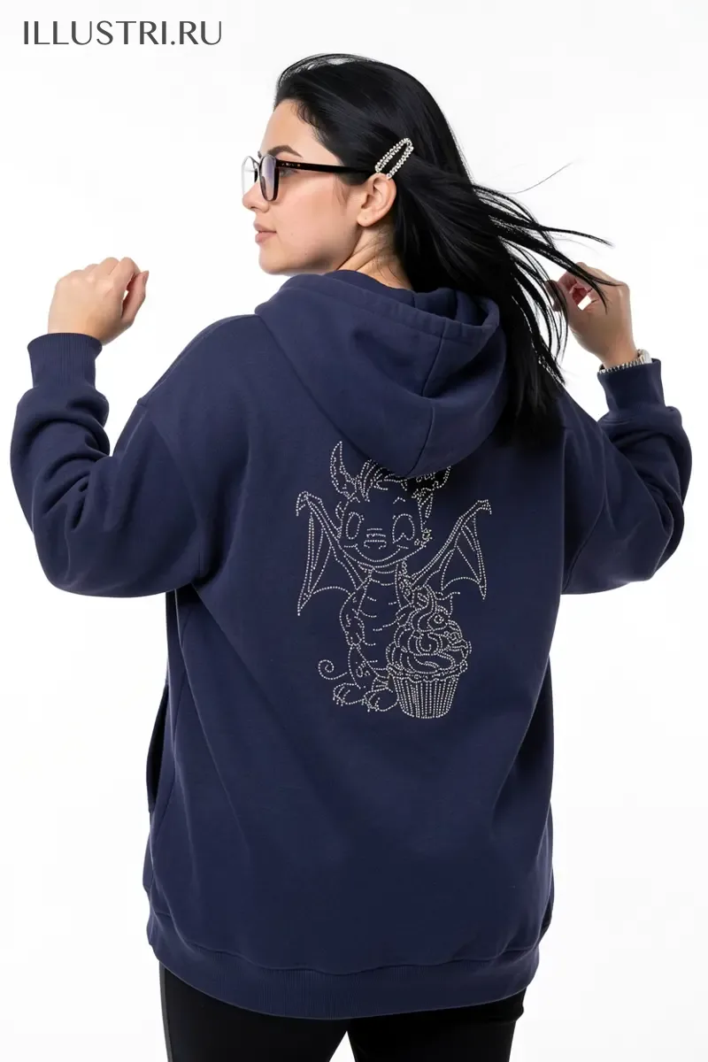 Визуализация Дракончик  с кексом кристалл