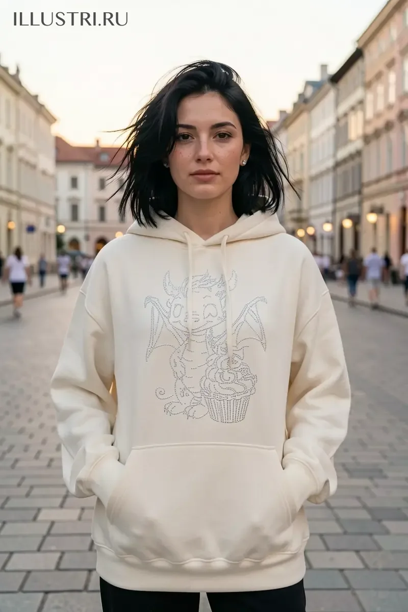 Визуализация Дракончик  с кексом кристалл