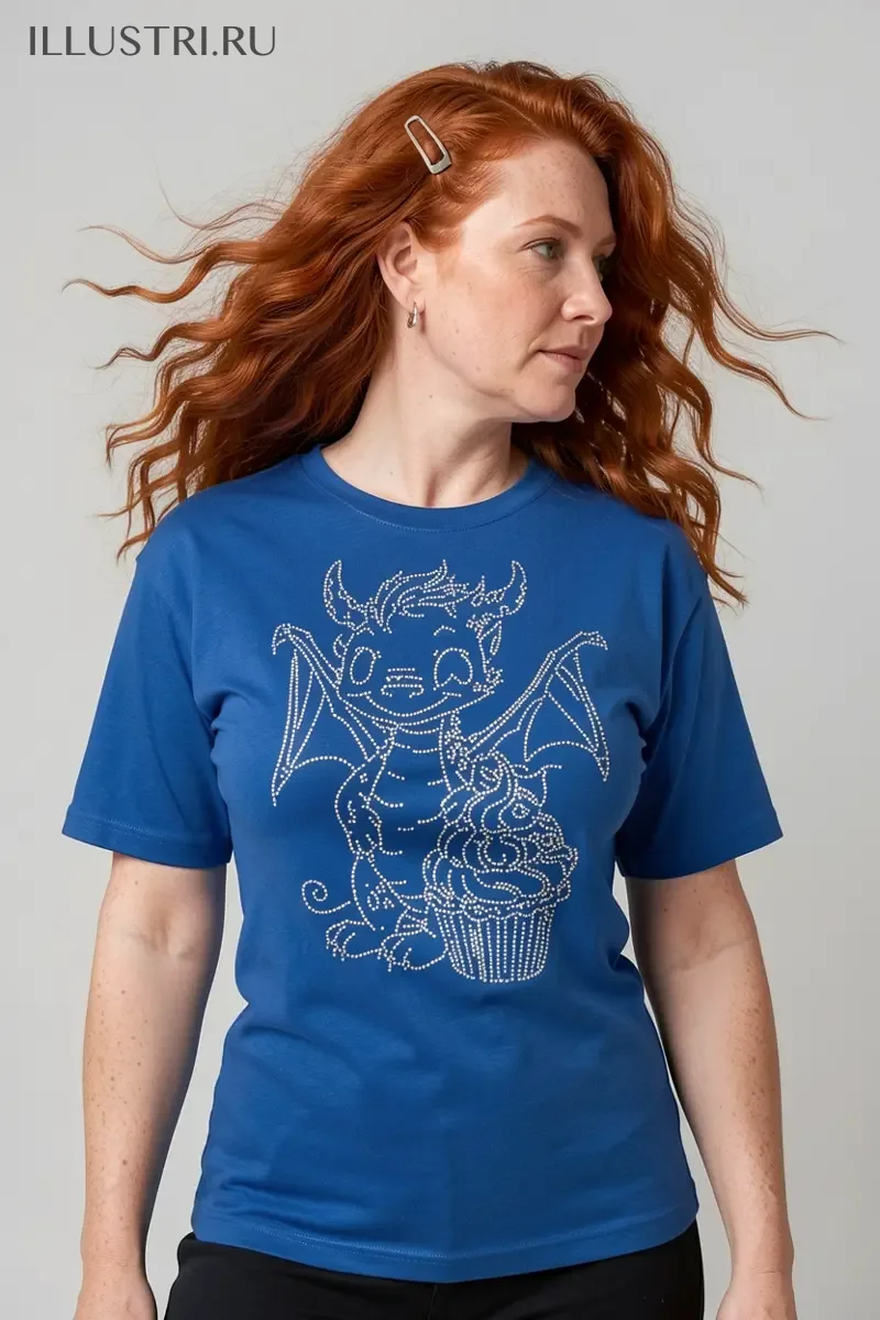 Визуализация Дракончик  с кексом кристалл