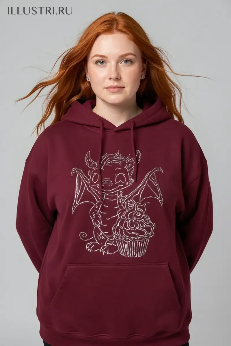 Визуализация Дракончик  с кексом кристалл