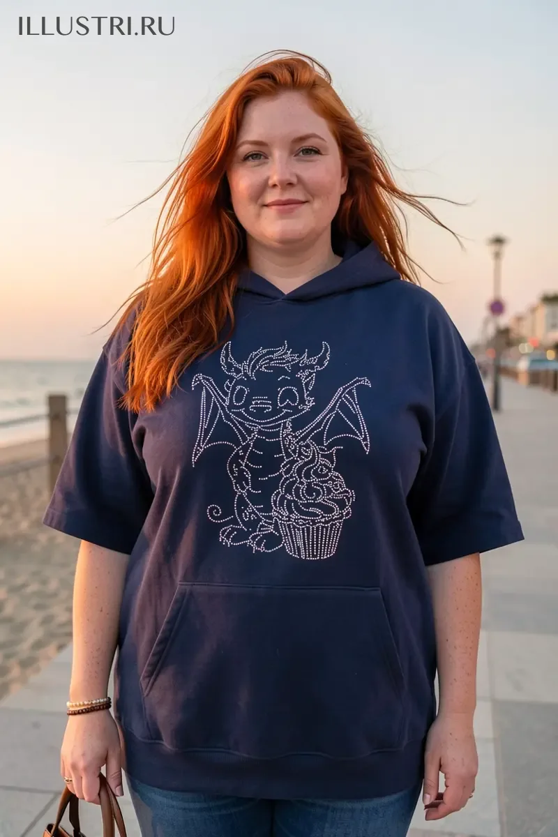 Визуализация Дракончик  с кексом кристалл