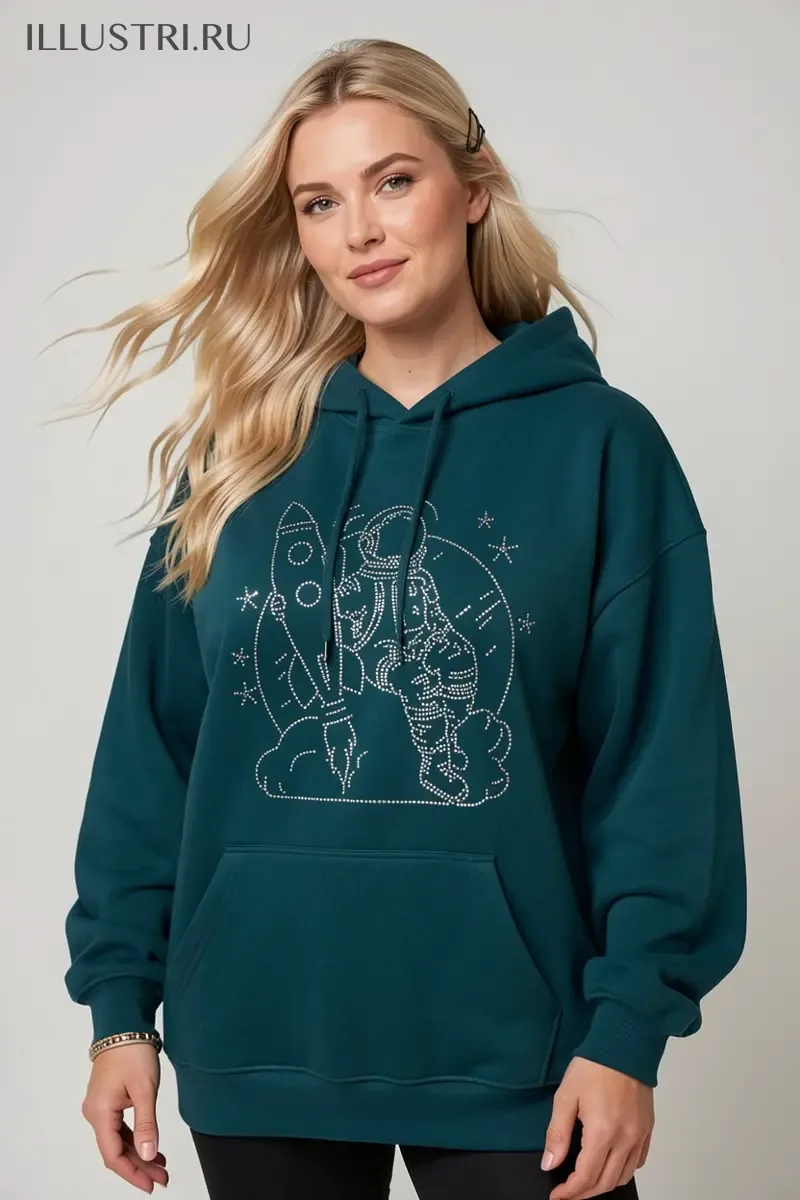 Визуализация Космонавт с ракетой в руке