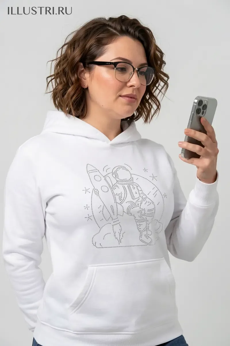 Визуализация Космонавт с ракетой в руке