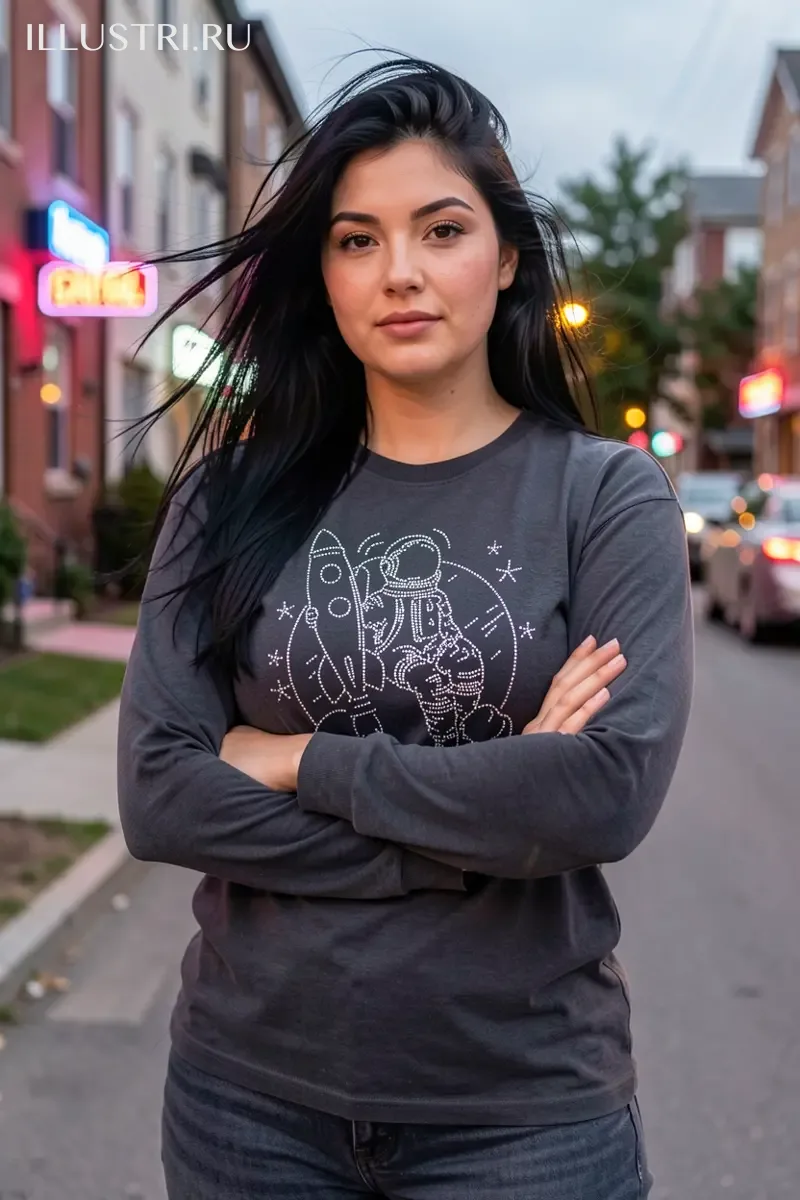 Визуализация Космонавт с ракетой в руке