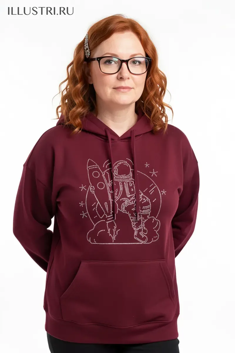 Визуализация Космонавт с ракетой в руке