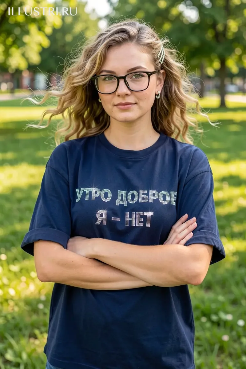 Визуализация Надпись - Утро доброе - я нет