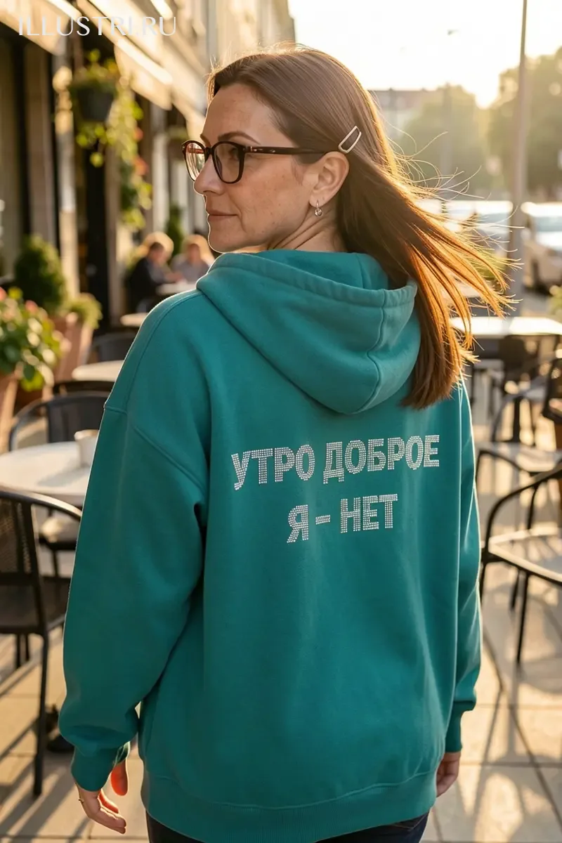 Визуализация Надпись - Утро доброе - я нет