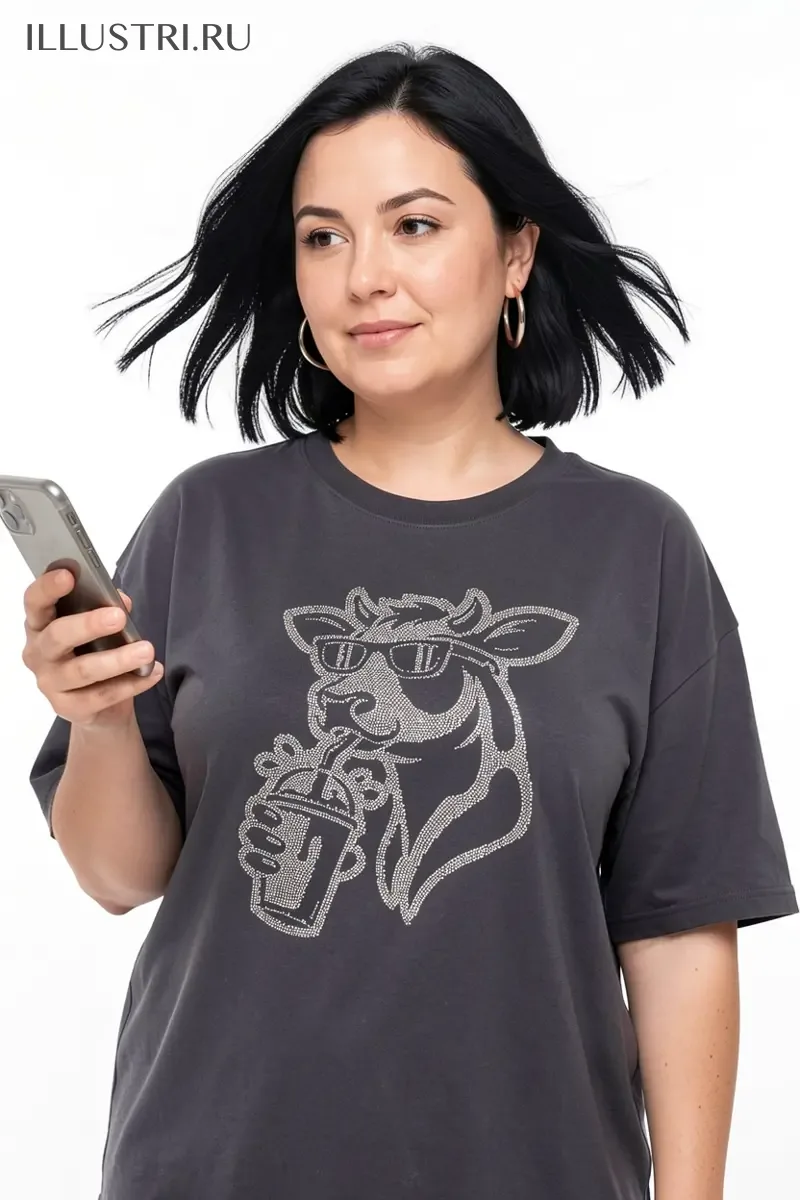 Визуализация Корова со стаканчиком