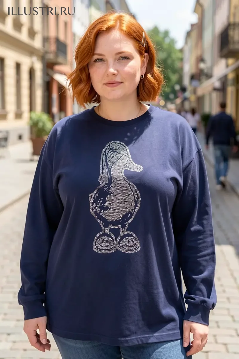 Визуализация Гусь в полотенце и тапочках