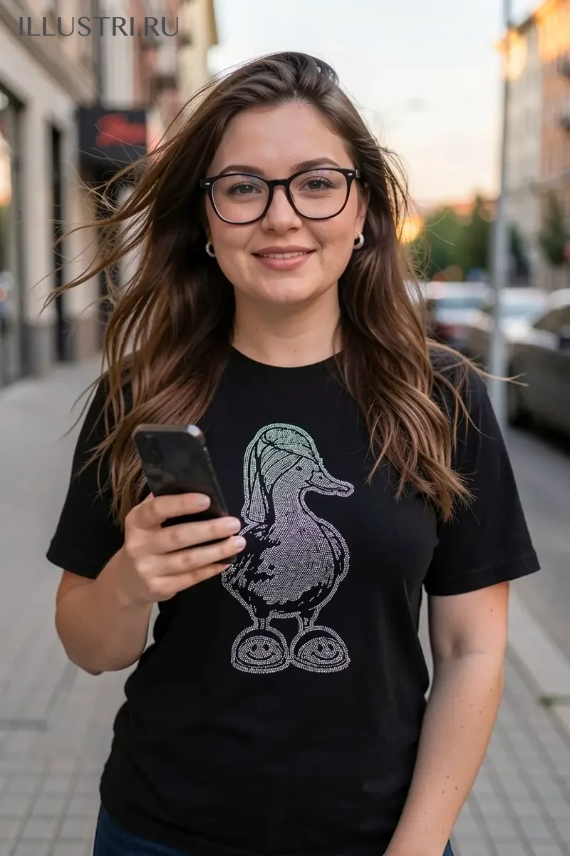 Визуализация Гусь в полотенце и тапочках