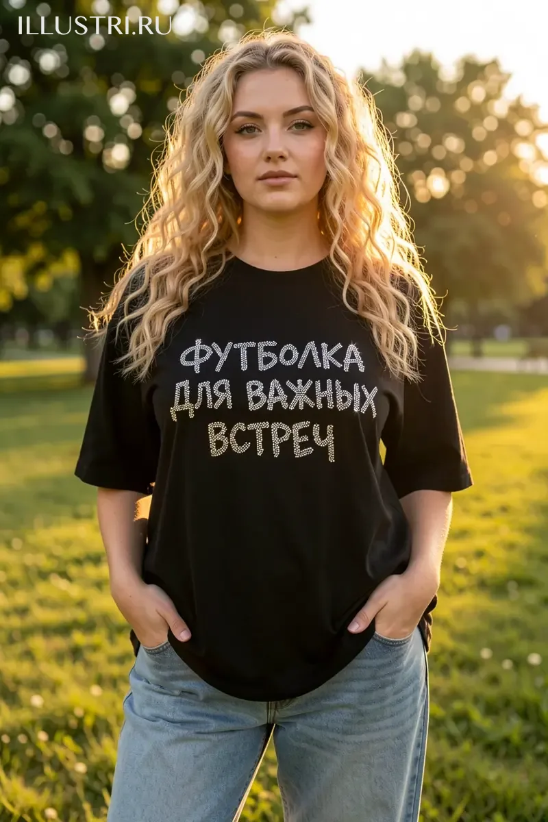 Визуализация Надпись - Футболка для важных встреч