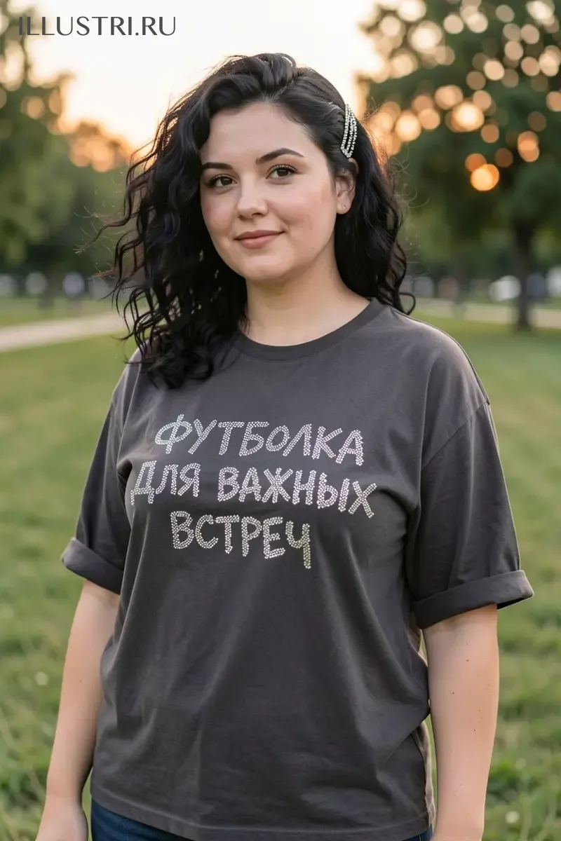 Визуализация Надпись - Футболка для важных встреч