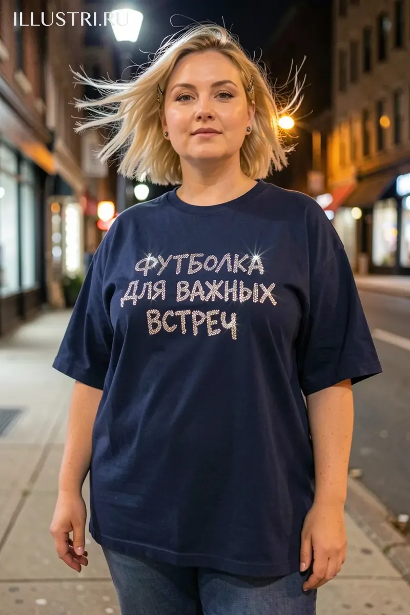 Визуализация Надпись - Футболка для важных встреч