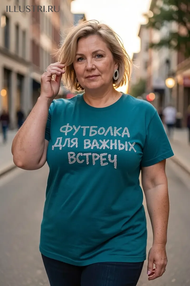 Визуализация Надпись - Футболка для важных встреч